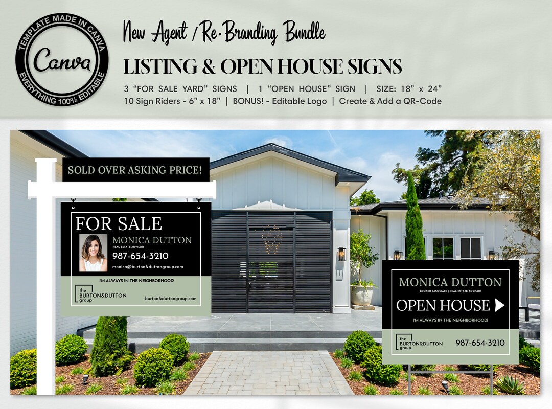 New Agent | Rebranding Bundle | Real Estate | for Sale Sign | Open ...