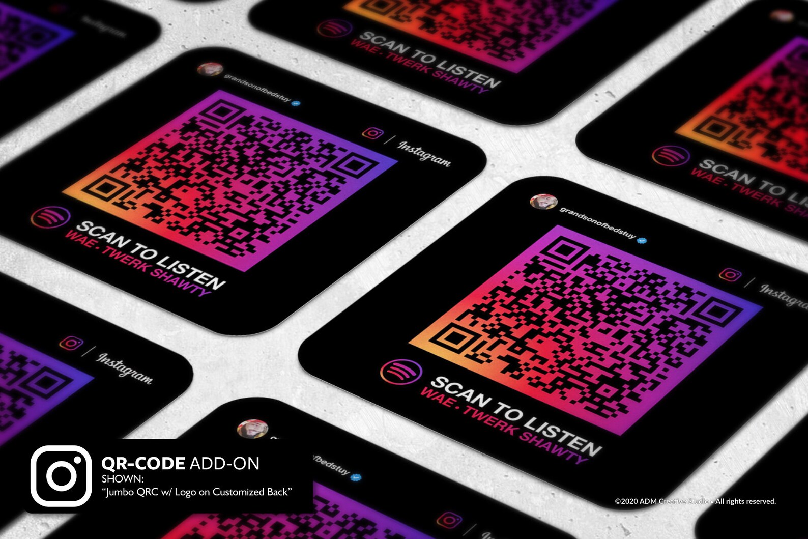 QR Code ONLY Business Card Add On Scan Directly to Social Etsy