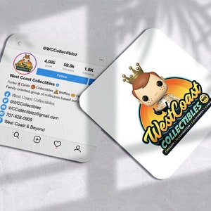 Use My Logo | Personalized Instagram Business Card | Mini Square Calling Card | Elevate Your Brand & Social Media Awareness | FREE Shipping