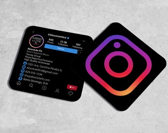 Custom Instagram Dark Mode | Social Media Business Cards | Mini Square Business Cards | Printing | 2.5" x 2.5" | FREE US Shipping