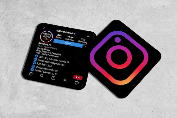 Dark Mode Instagram Business Card: Mini Square Social Media Card