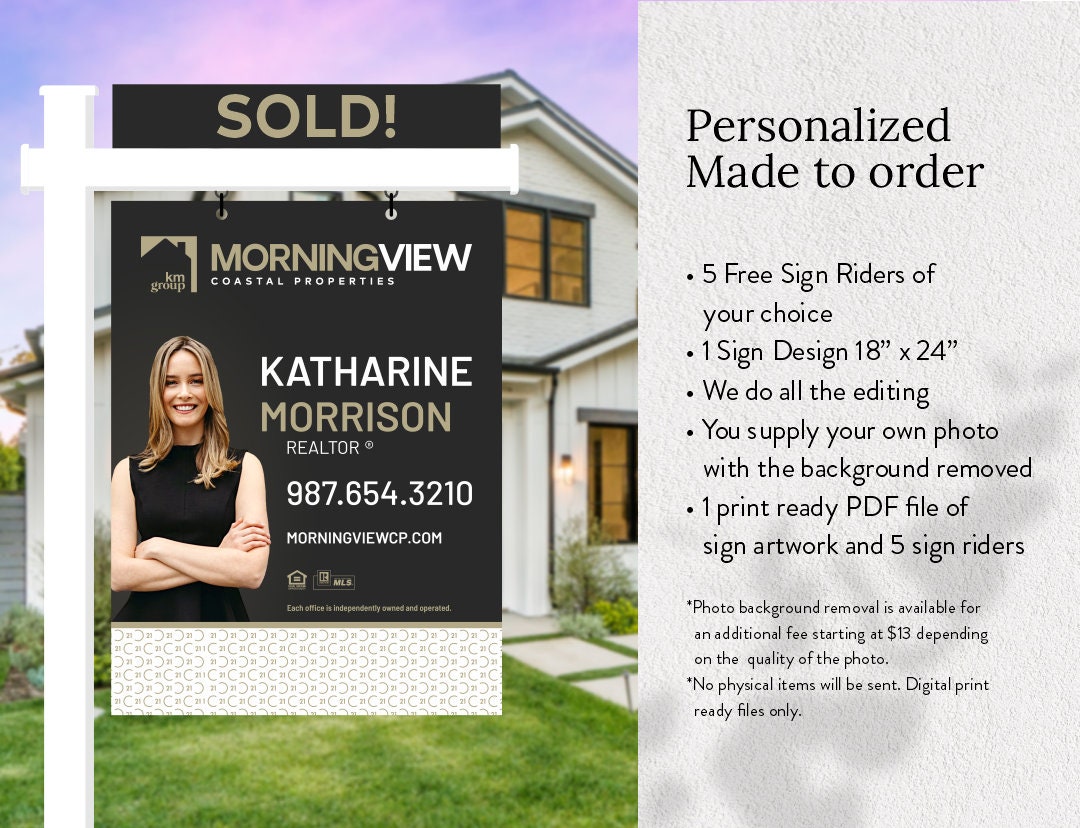 Made to Order Real Estate Agent Yard Sign: 18x24