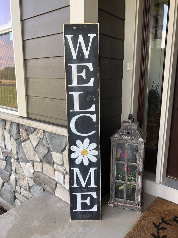Download Free Welcome Sign Vertical Welcome Porch Sign Front Door Welcome Etsy SVG Cut Files