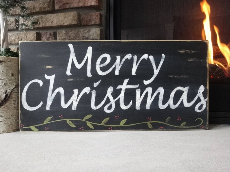 Merry Christmas sign. Christmas wood sign/ holiday mantle | Etsy