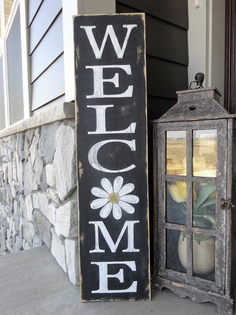 Welcome Sign Wood Front Door Image 0
