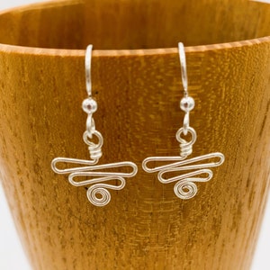 Wire Earrings, Wire Wrapped Earrings, Turned Wire Earrings, Twisted Wire Earrings, Gift for Her, Gift for Him, Valentines Day Earrings