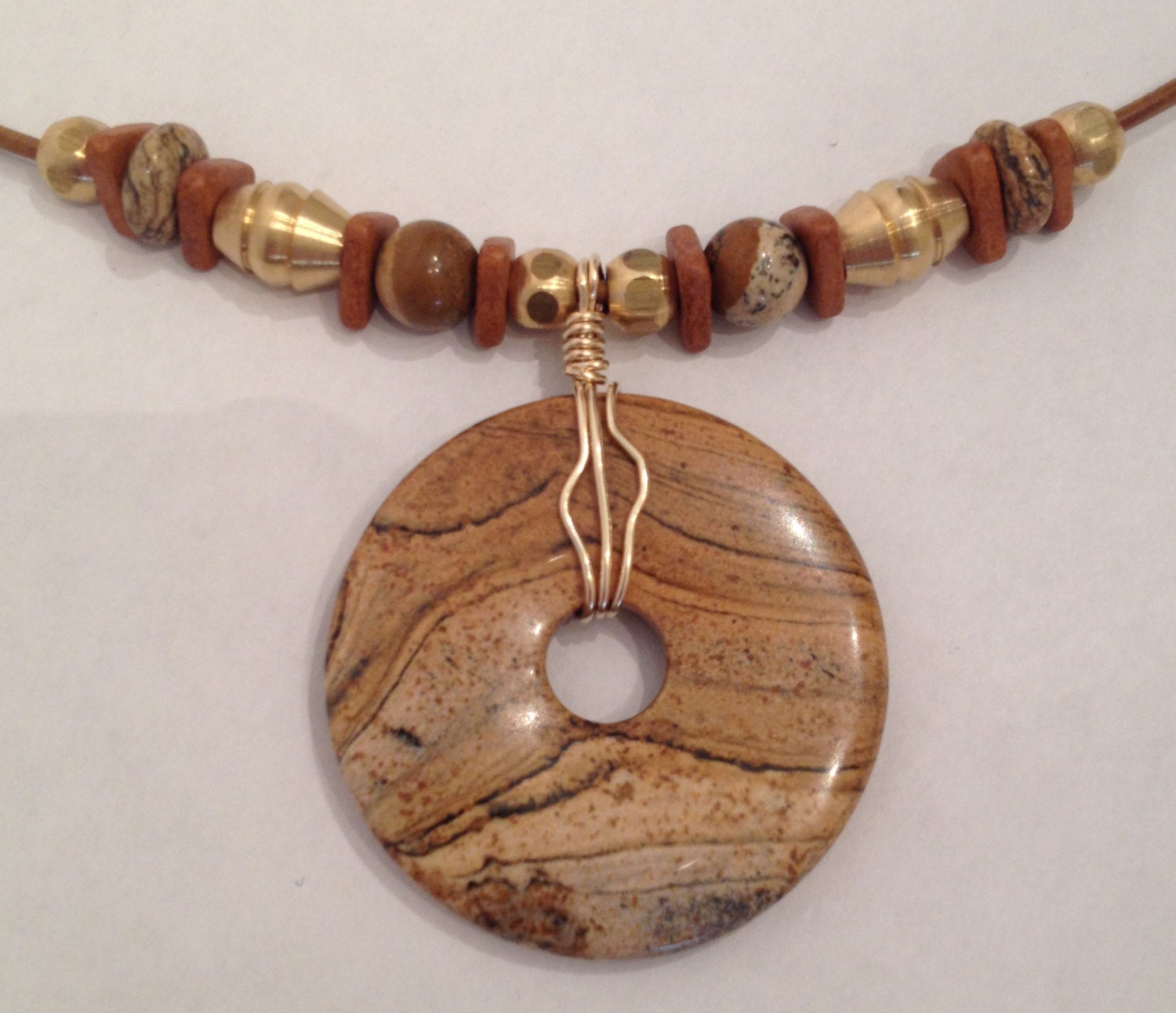 Picture Jasper Pendant | Etsy