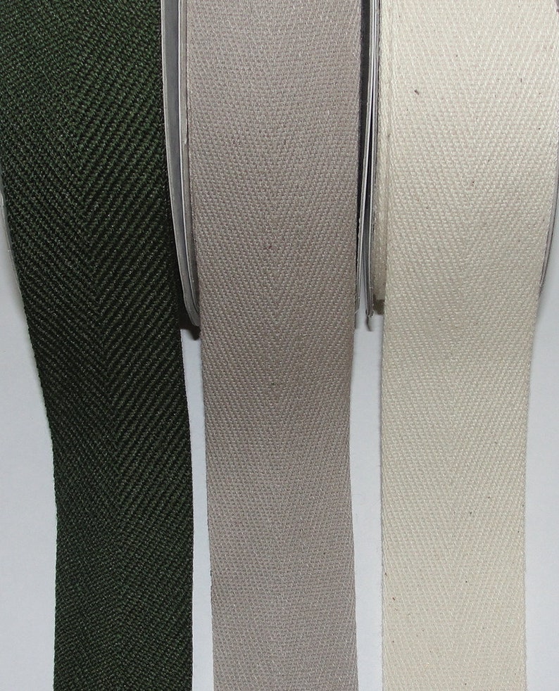 Cotton Twill Ribbon 1.5 By the Yard Three Colors Etsy