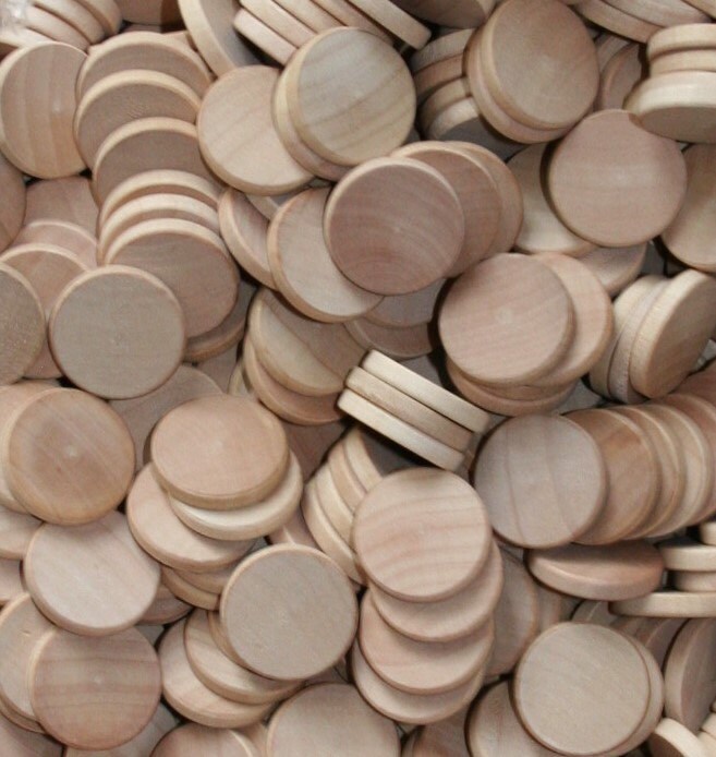 Natural Unfinished Wood Circle Discs 3/4"