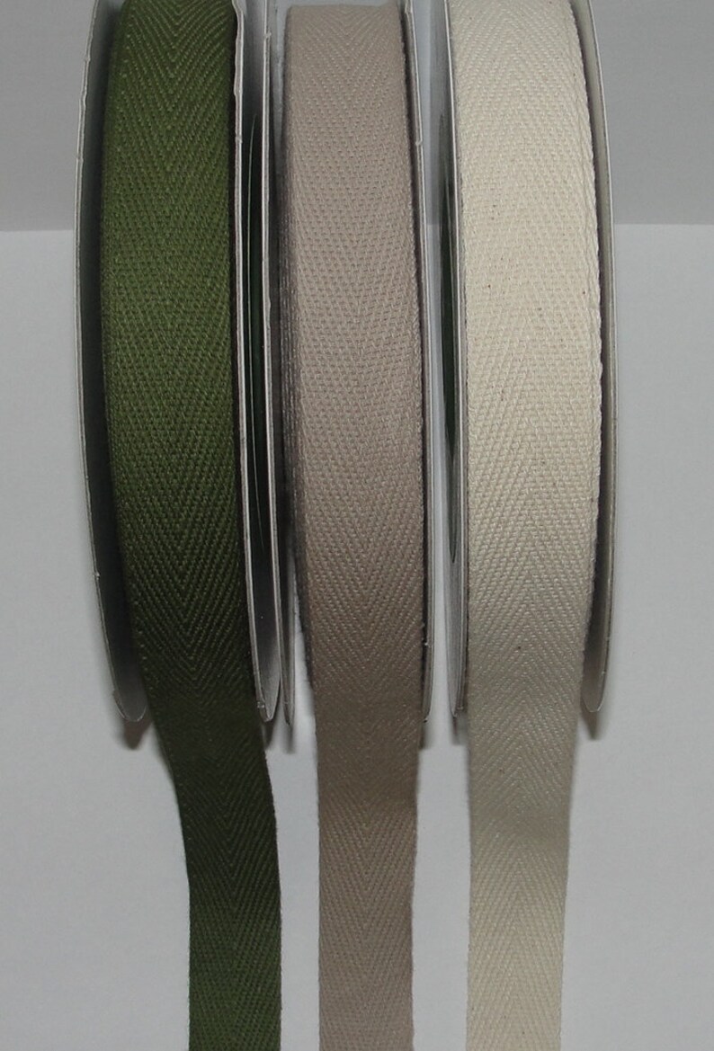 Cotton Twill Ribbon 3/4 by the Yard Three Colors Etsy
