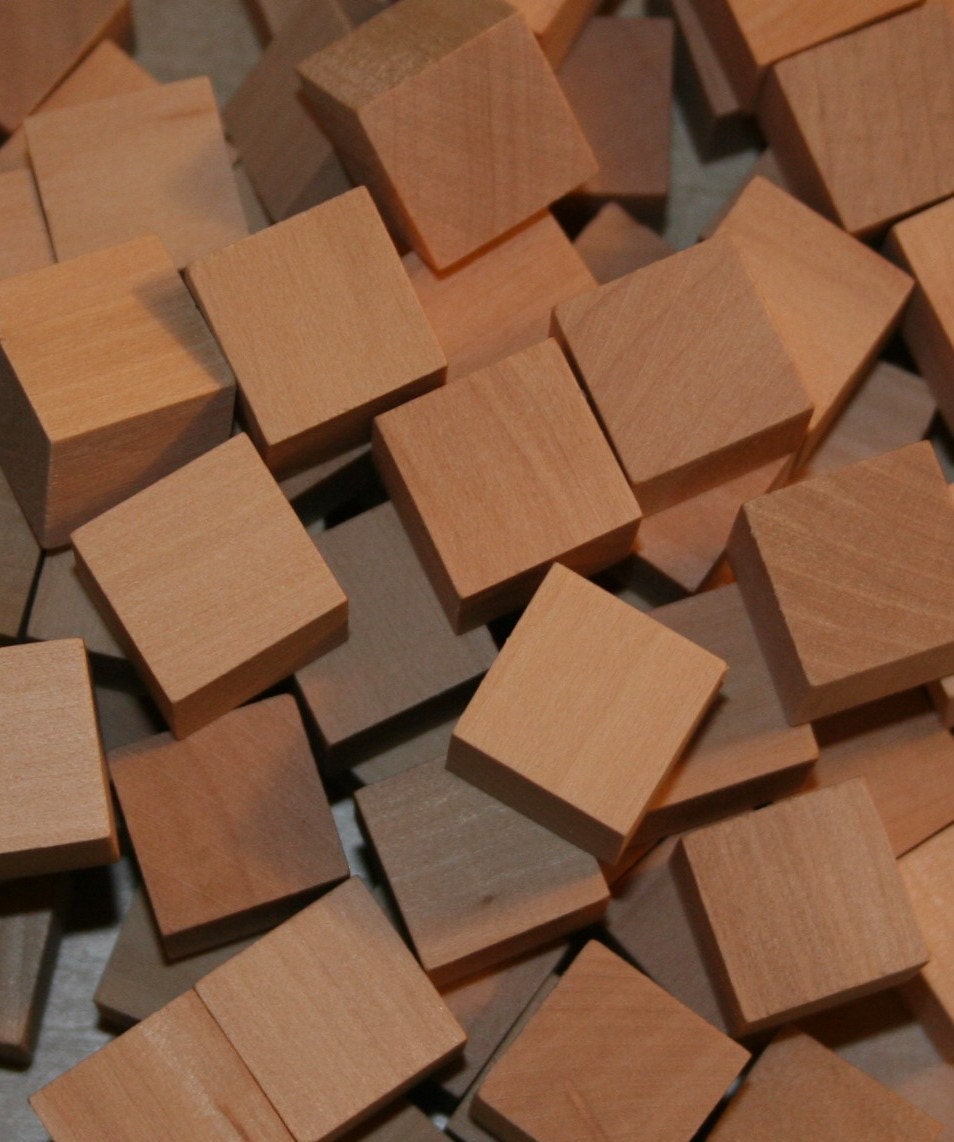 Bulk 100 Unfinished Wood Square Blocks 3/4 Etsy