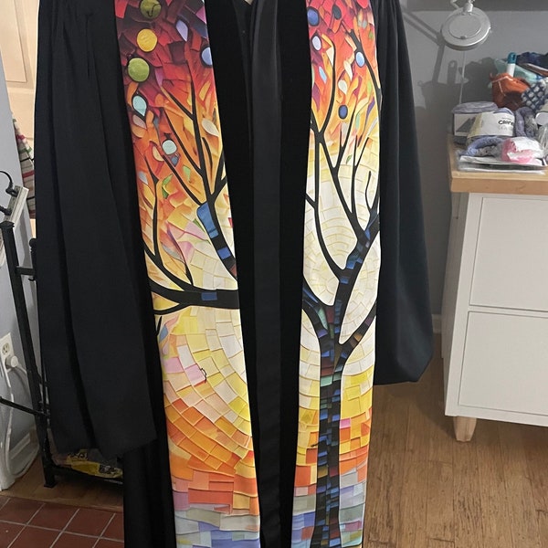 Tree of Life mosaic Rainbow  Ordinary Time Special Event Clergy Stole