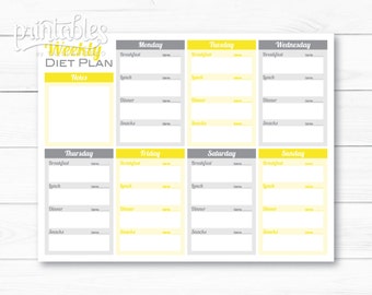 meal planner printable editable