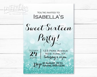 sweet 16 invitations purple bokeh sparkly sweet 16 birthday etsy