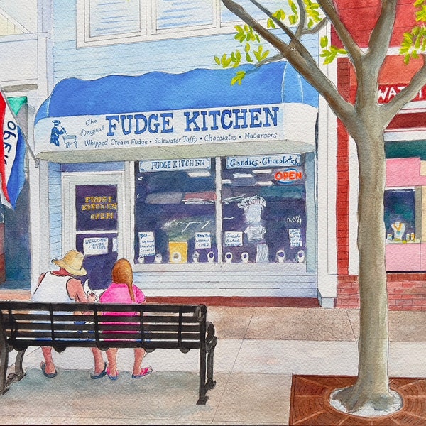 The Original Fudge Kitchen hand signed frameable print of Stone Harbor New Jersey shop on 96th Street