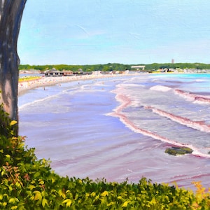 Newport RI Print: Easton&#39;s Beach First Beach View from Cliff Walk #2