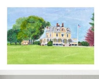 Eisenhower House art print Newport Rhode Island frameable wall art