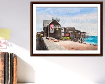 Ocean Mist Bar watercolor print Matunuck Rhode Island