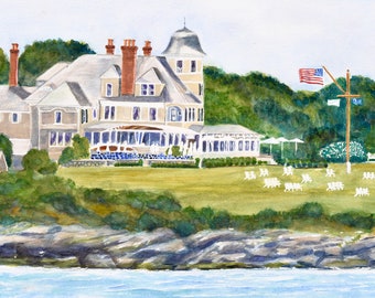 Download The Lawn At Castle Hill Castle Hill Inn Watercolor Print Newport Painting Rhode Island Watercolor Art Collectibles Painting Delage Com Br