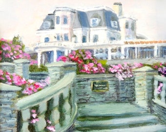 The Chanler Staircase from Cliff Walk in Newport Rhode Island frameable print