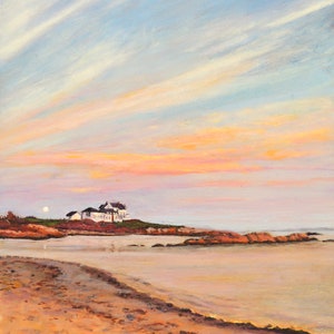 Gooseberry Beach at Sunset hand signed frameable print of Newport Rhode Island beach