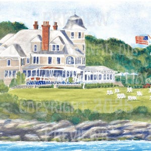 Castle Hill Inn Druck Newport Rhode Island handsigniert rahmenbar