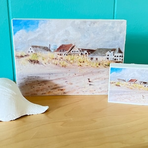 Stone Harbor NJ Beach Wood Print: Coastal Water Tower Art