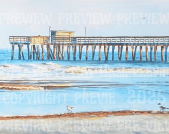 Avalon New Jersey Fishing Pier hand signed frameable print