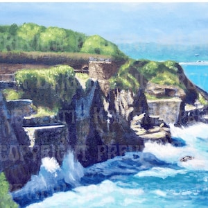Cliff Walk 40 Steps Newport Rhode Island coastal art hand signed frameable print