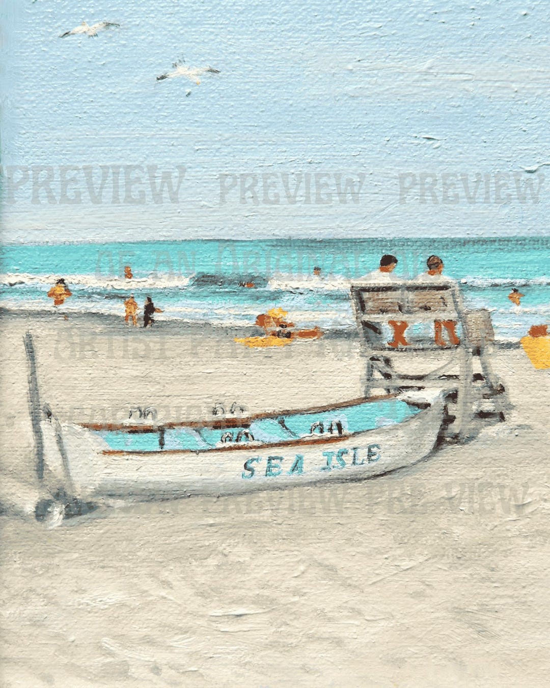 Sea Isle City NJ Print: Beach Patrol Lifeguard Boat Art