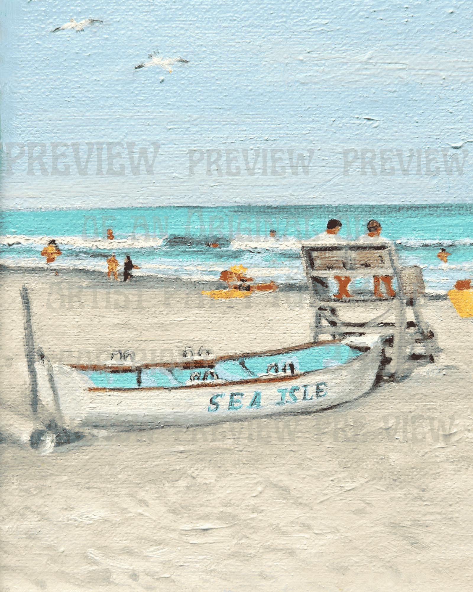 Sea Isle City NJ Print: Beach Patrol Lifeguard Boat Art - Etsy