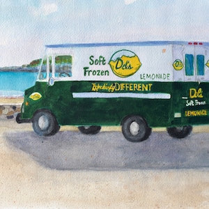 Del's Lemonade Truck hand signed frameable print Rhode Island