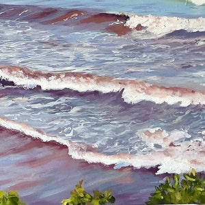 Detail of water with maroons and white cap waves