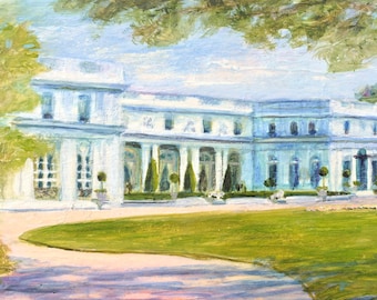 Rosecliff Mansion hand signed frameable print Bellevue Avenue, Newport Rhode Island