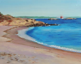 Ledge Light Lighthouse print from Camp Harkness beach Waterford Connecticut