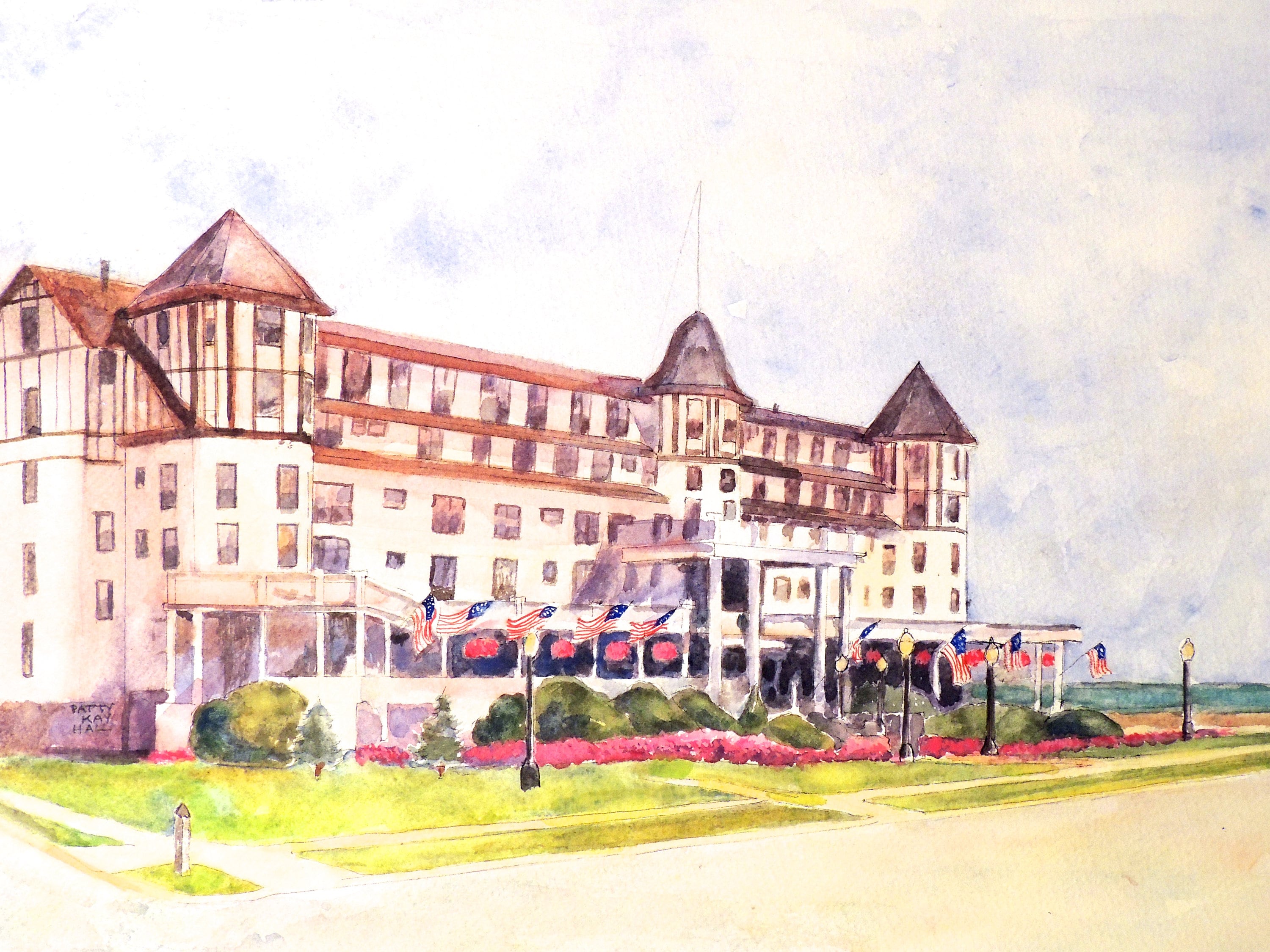 The Historic Warren Hotel Print in Spring Lake New Jersey Hand