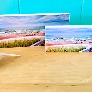Stone Harbor Beach Print on Wood Block: New Jersey Beach Art