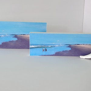 Stone Harbor NJ Beach Print: Morning Seascape on Wood Block