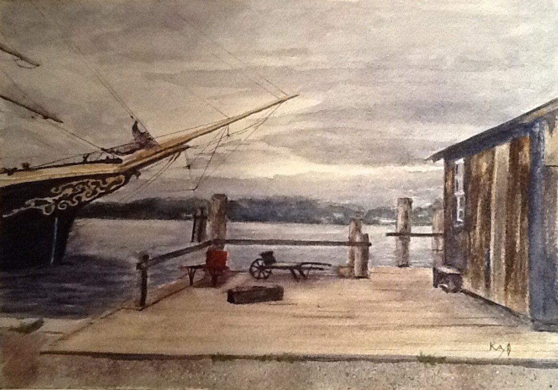 Mystic Seaport painting Mystic CT art Mystic Seaport art Etsy