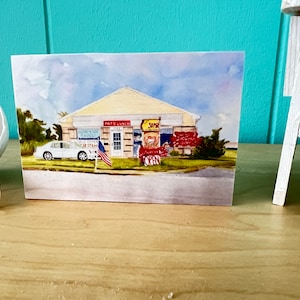 Pat&#39;s Lunch Print: Stone Harbor, NJ Coastal Decor (4&quot; x 2.625&quot;)