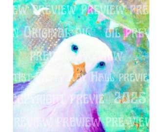 Betty the Whimsical, Colorful Seagull print of an original acrylic painting