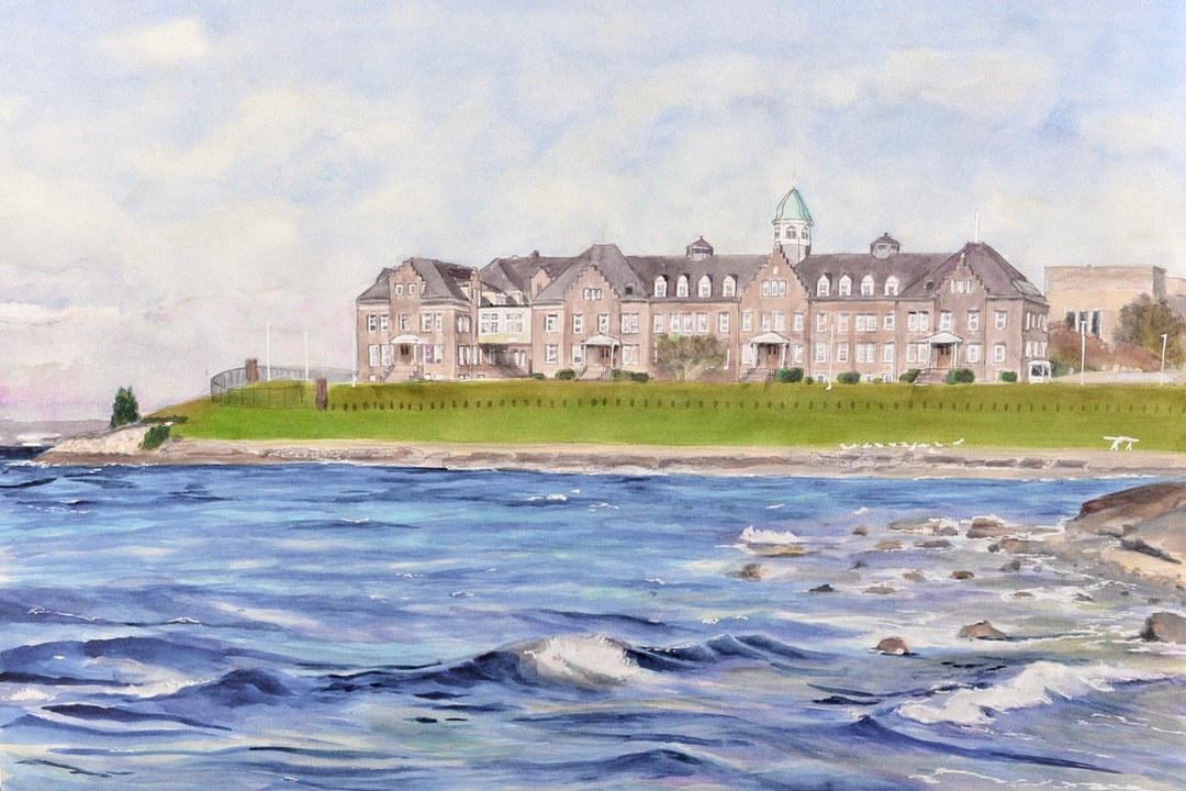 Naval War College Newport Rhode Island Print of Luce Hall Overlooking ...