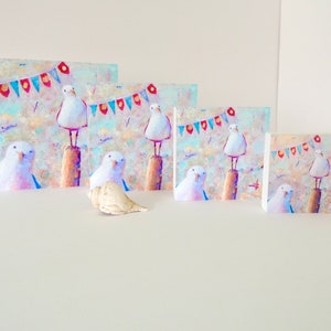 Funny Seagulls &quot;Photobomb&quot; print on wood block