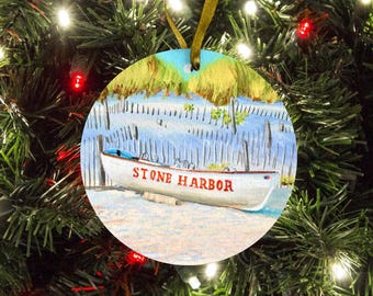 Stone Harbor New Jersey Christmas Ornaments - plain or personalized