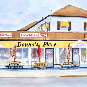 Donna&#39;s Place Stone Harbor watercolor painting original