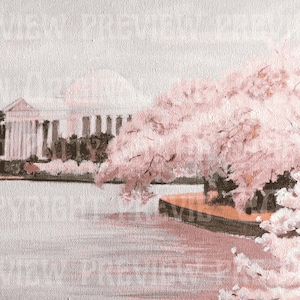 Washington DC Cherry Blossom Print: Jefferson Memorial Art
