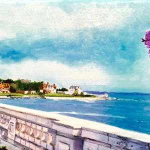 View of Cliff Walk Newport Rhode Island from Rosecliff mansion print