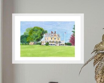 Eisenhower House art print Newport Rhode Island frameable wall art