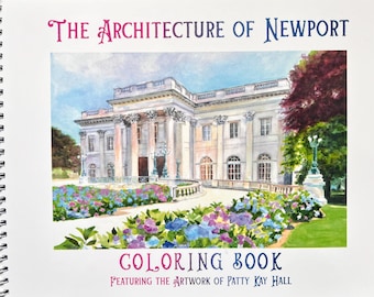Coloring Book "The Architecture of Newport" 8.5x11  12 single sided coloring pages on 100lb paper
