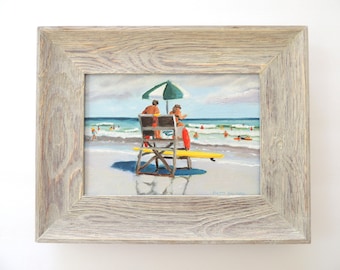 Sea Isle City Lifeguard Stand Oil Painting: New Jersey Beach Scene